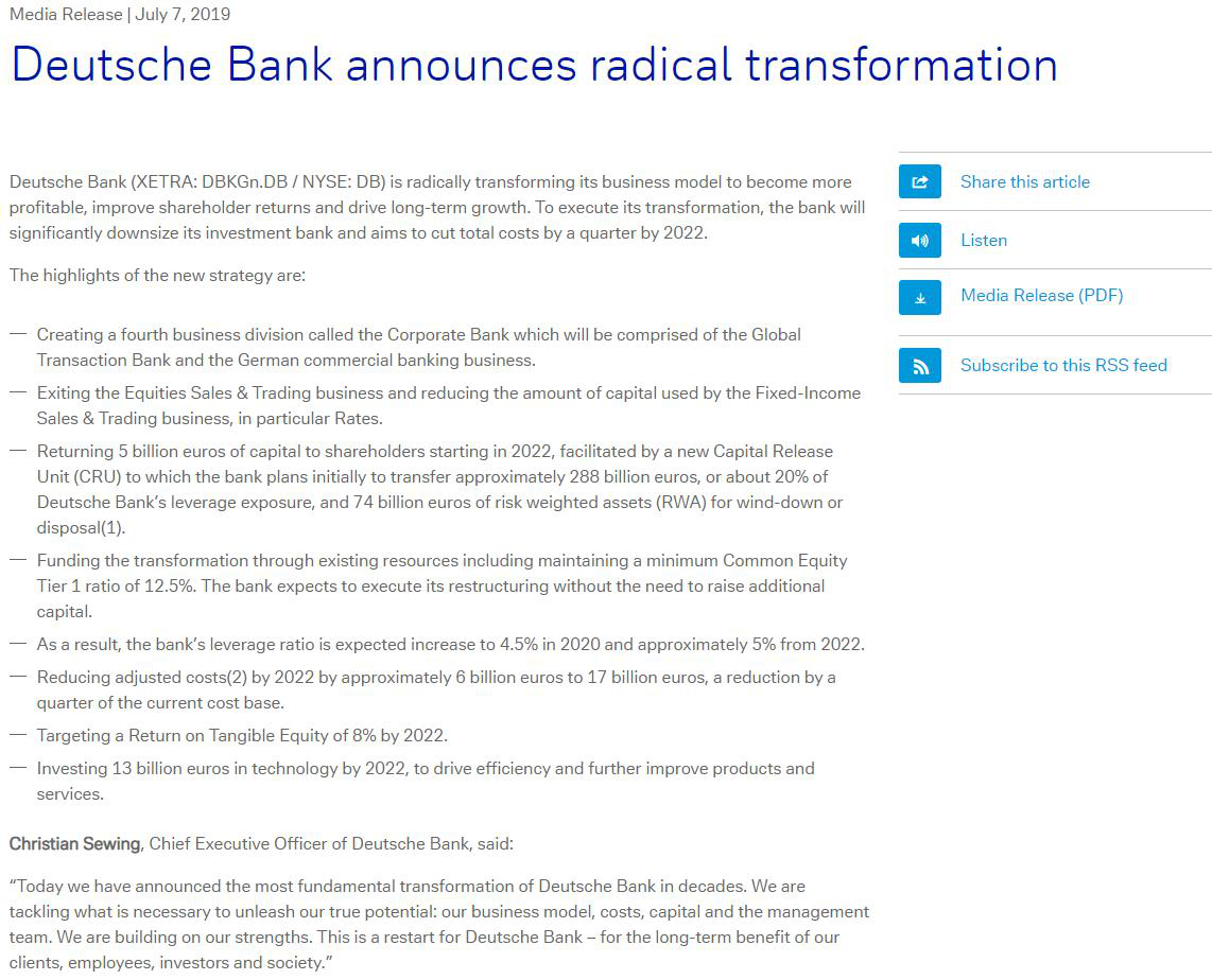 德意志银行公告