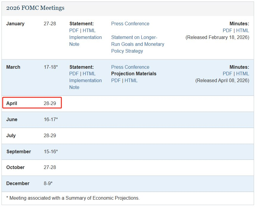 美联储FOMC公布利率决议